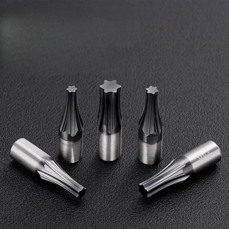 Torx Screw Rotary Broach Punch Star Spline Bit Punching Tool Cutter Holder T3 T4 T5 T6 T7 T8 T10 T15 T20 T25 T30 T40 T50 T55