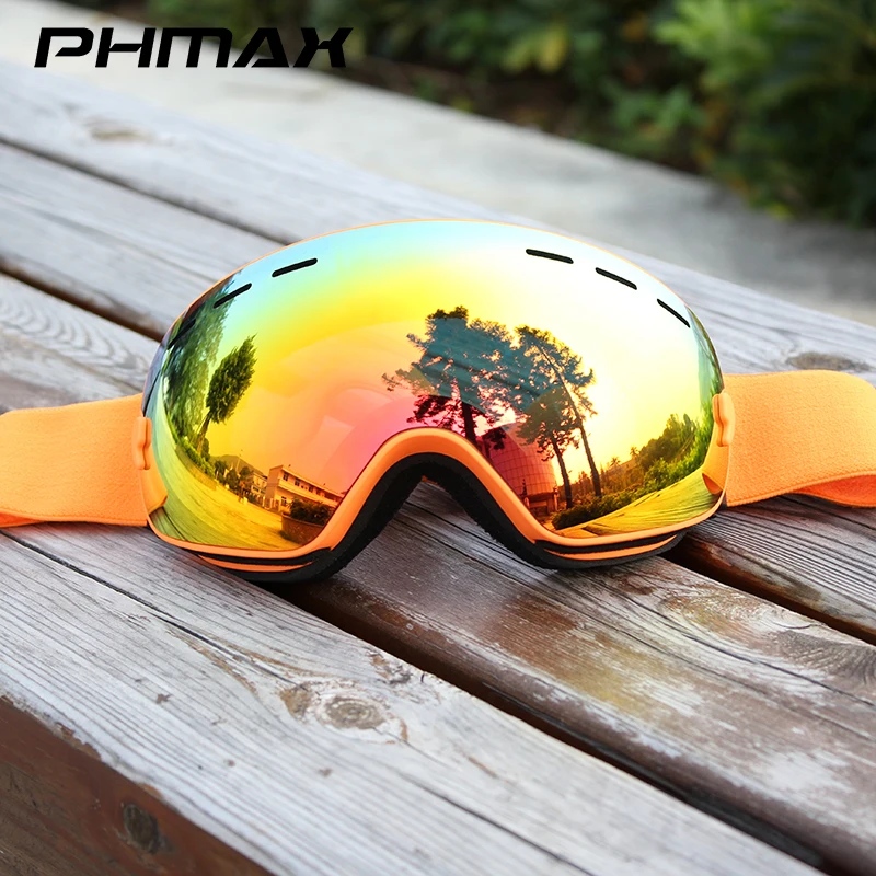 PHMAX gafas de esquí de doble capa antiniebla UV400 hombres Snowboard gafas de nieve gafas para motos de nieve gafas para deportes al aire libre