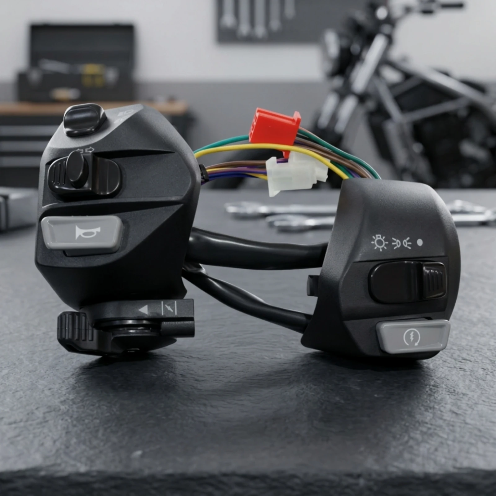 Motorcycle Handlebar Switch with Wiring Harness Molded Handlebar Switch with Wiring Harness Allall-in-One Weatherproof