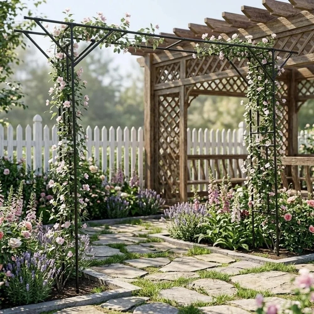 Thickened Grape Trellis Special-purpose Courtyard Outdoor Rose And Morning Glory Support Frame Garden Rack Rose Climbing Frame