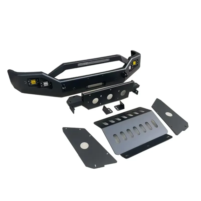 4x4 Offroad Accessories Powder Coated Black Steel Front and Rear Bumper for GMC Sierra 1500