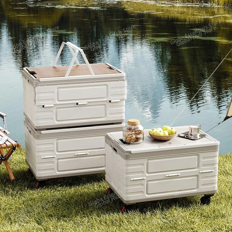 Outdoor Travel Picnic Box - Large Capacity, Folding Storage, PP Material, Suitable for Home and Bedside Table