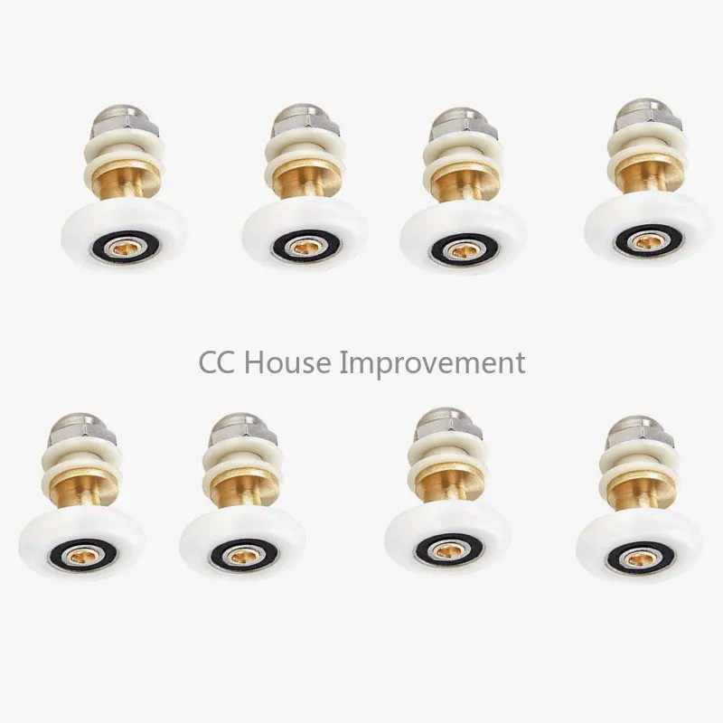 8 PCS 20/23/25/27mm Diameter Shower Glass Sliding Door Hanging Wheel Roller Bathroom Sliding Cabinet Eccentric Pulleys