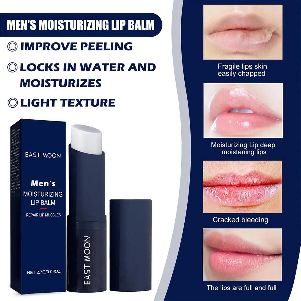 Bálsamo labial hidratante masculino remodelar lábios rachados anti-rachados hidratante bálsamo labial presente para pai cuidados com os lábios