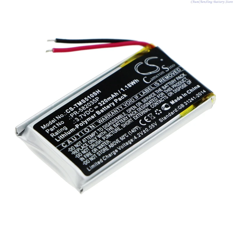 Cameron Sino 3.7V 320mAh CS-TMS510SH Smartwatch Battery PR-582035P for TomTom Spark 510  +TOOLS KIT