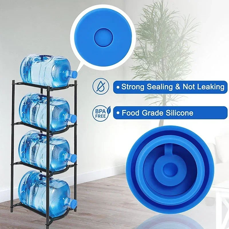 Silicone 3 5 Gallon Water Jug Cap Lid Spill Resistant Reusable Replacement Cap Fits 55mm Bottle