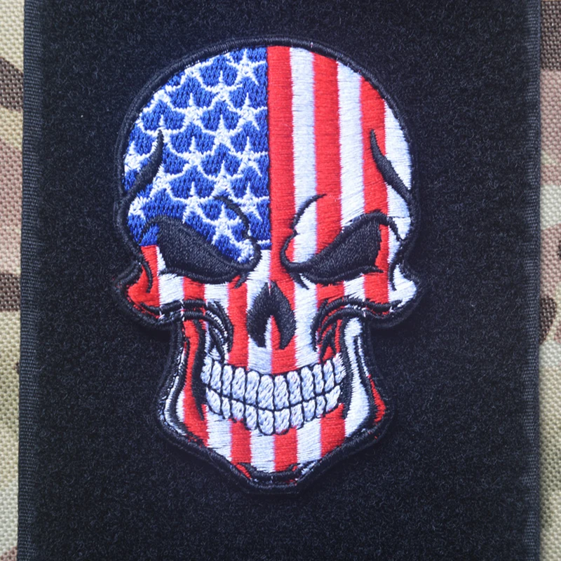 3D Flags of The World Skull Skull Armband Punisher Flag Patch USA Spain Russia Israel Canada UK Turkey Morale Military Badge