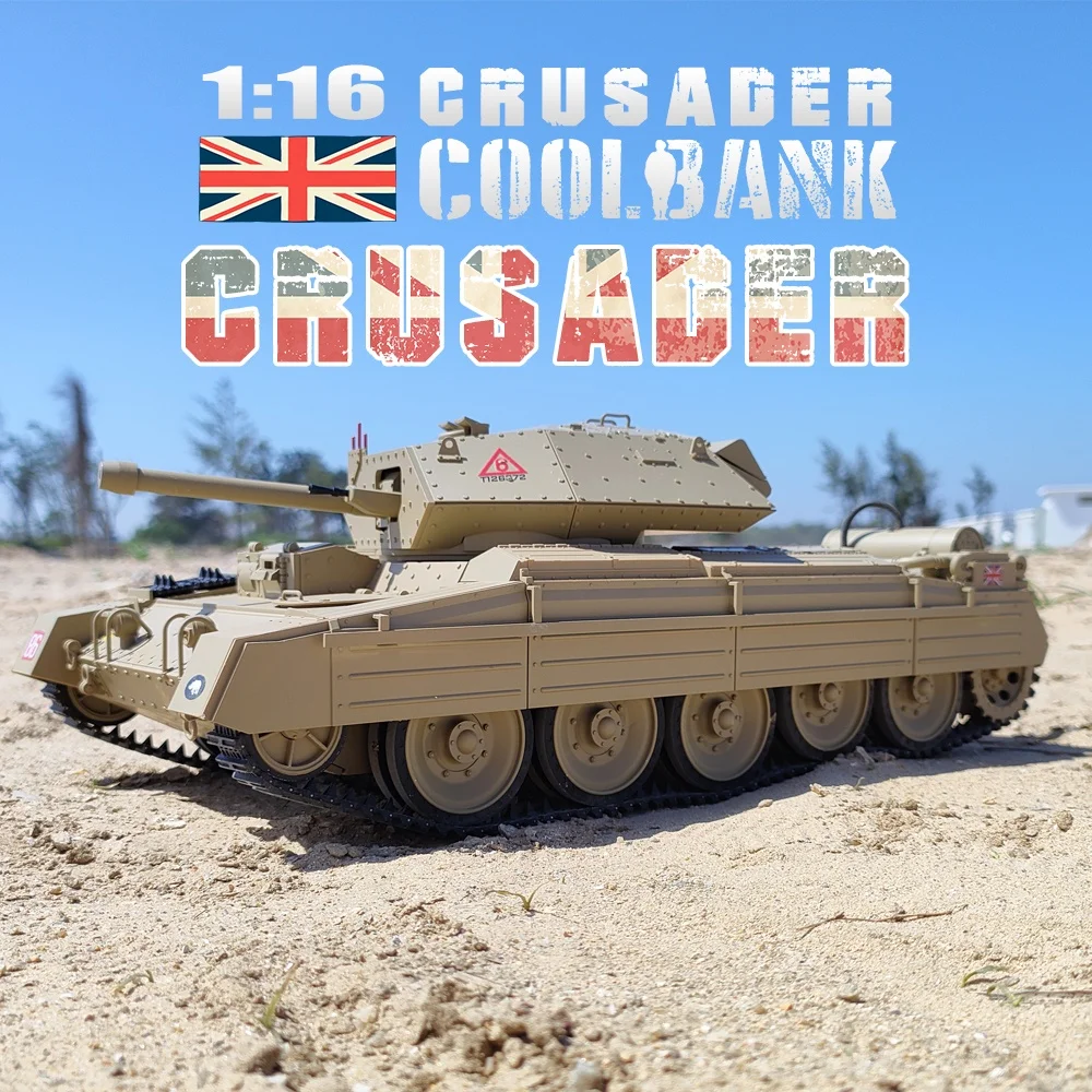 

1/16 G2078 RC Tanks British Crusader Tank Sound And Light Smoke Remote Control Tank with Smoke Turret Rotation 360° Tanks Model