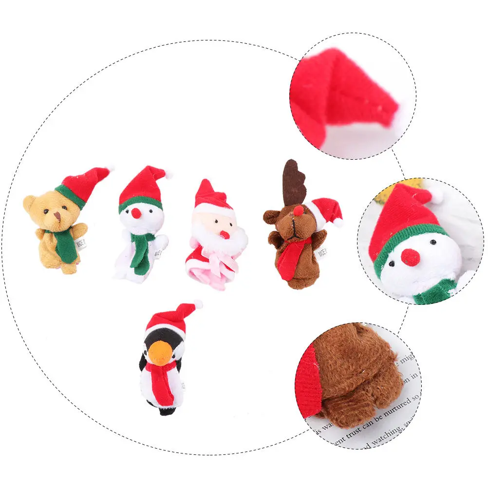 5 Pcs Farm Animal Finger Puppets Cartoon Mini Toy Toddlers for Kids Character Funny