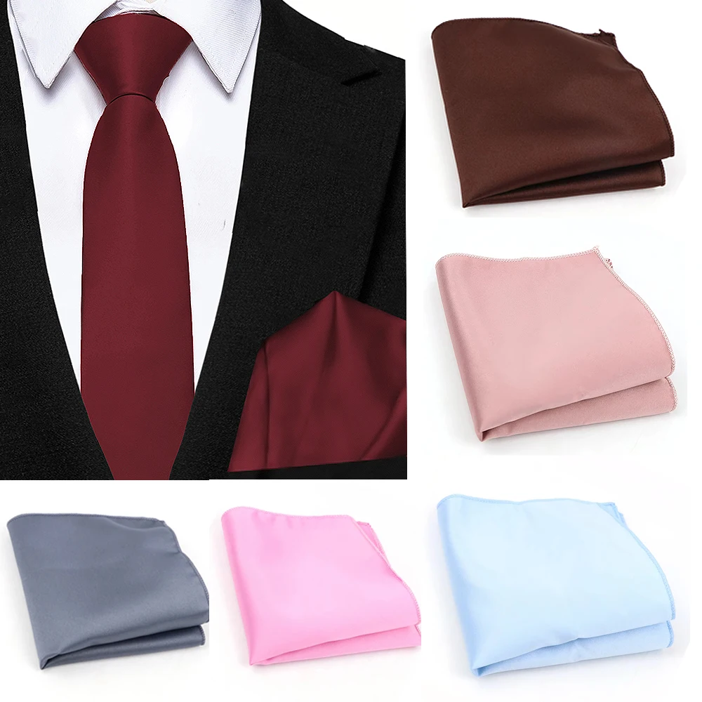 New Handkerchief Macaron Soild Color Hanky For Men's Business Casual Pocket Square Wedding Hanky Chest Towel Suit Accessory Gift