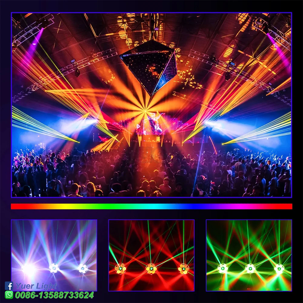 RGBW 4in1 LED Bee Eye Laser Rotating Beam Effect Moving Head Light by DMX512 For Disco Club Live Show Bar DJ Wedding Halloween