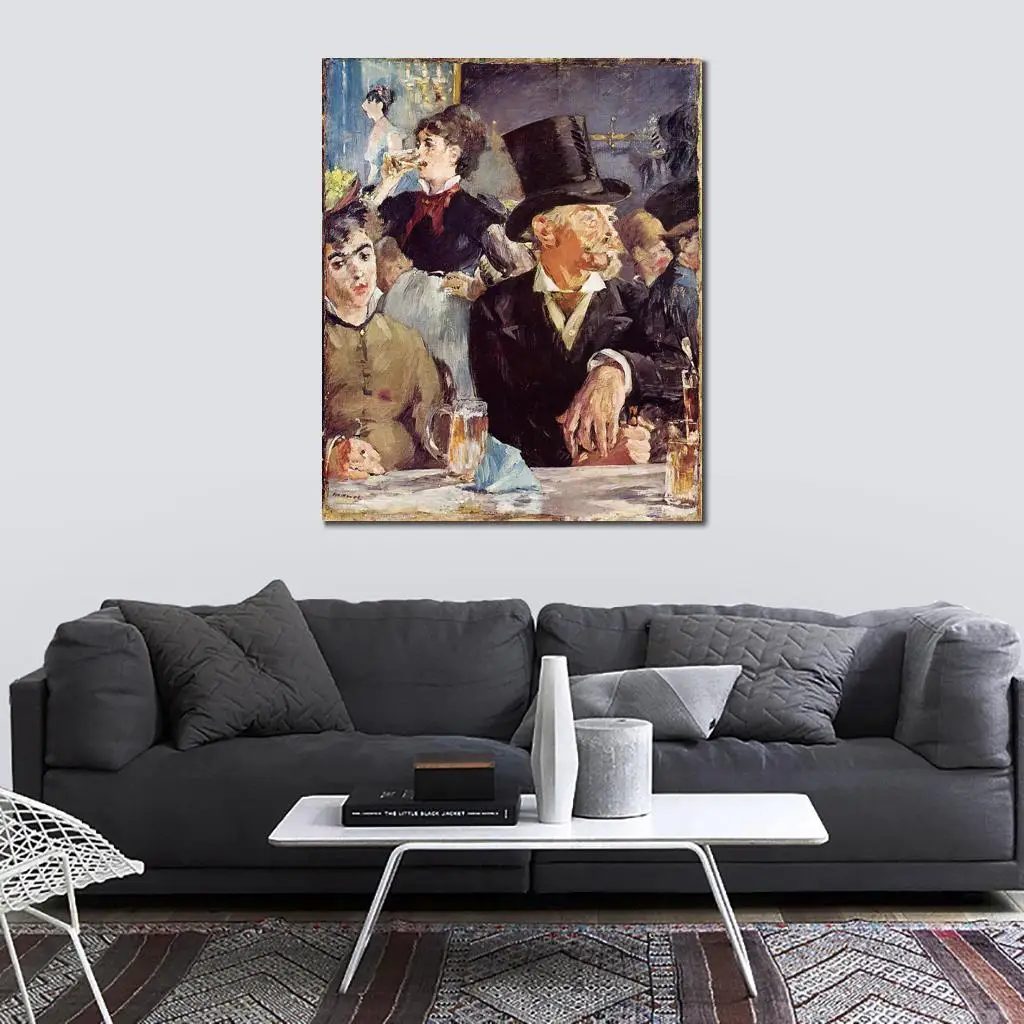 Figure Canvas Art at The Cafe Concert by Edouard Manet Paintings Hand Painted High Quality Home Decor