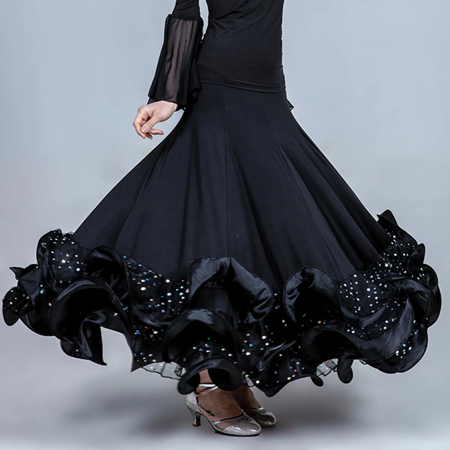 Ballroom Modern Dance Skirts Standard Ballroom Dress for Waltz Dance Wear Flamenco Stage Costume 0555