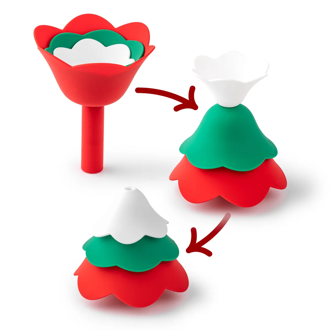 

3PCS /set Christmas Tree Style Funnel Cute Liquid Funnels Food Grade Silicone Desktop Decor Oil Dispenser Party Accessories