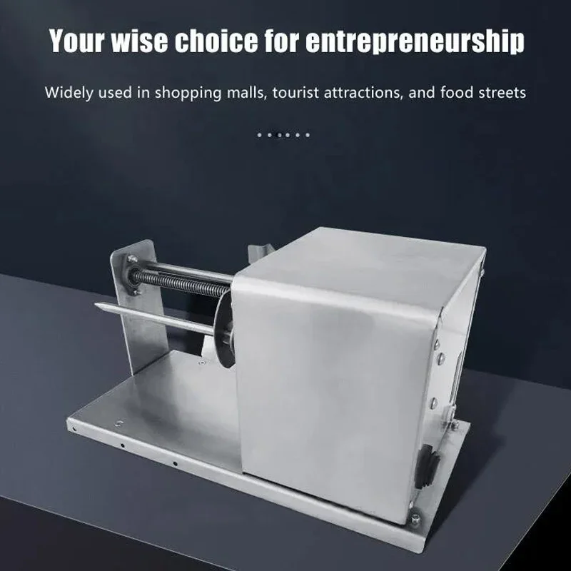 ที่วางมันฝรั่งไฟฟ้าแบบหมุนเครื่องหั่นมันฝรั่งเครื่องเครื่องสไลด์มันฝรั่งอัตโนมัติสไตล์เกาหลี110V-220V