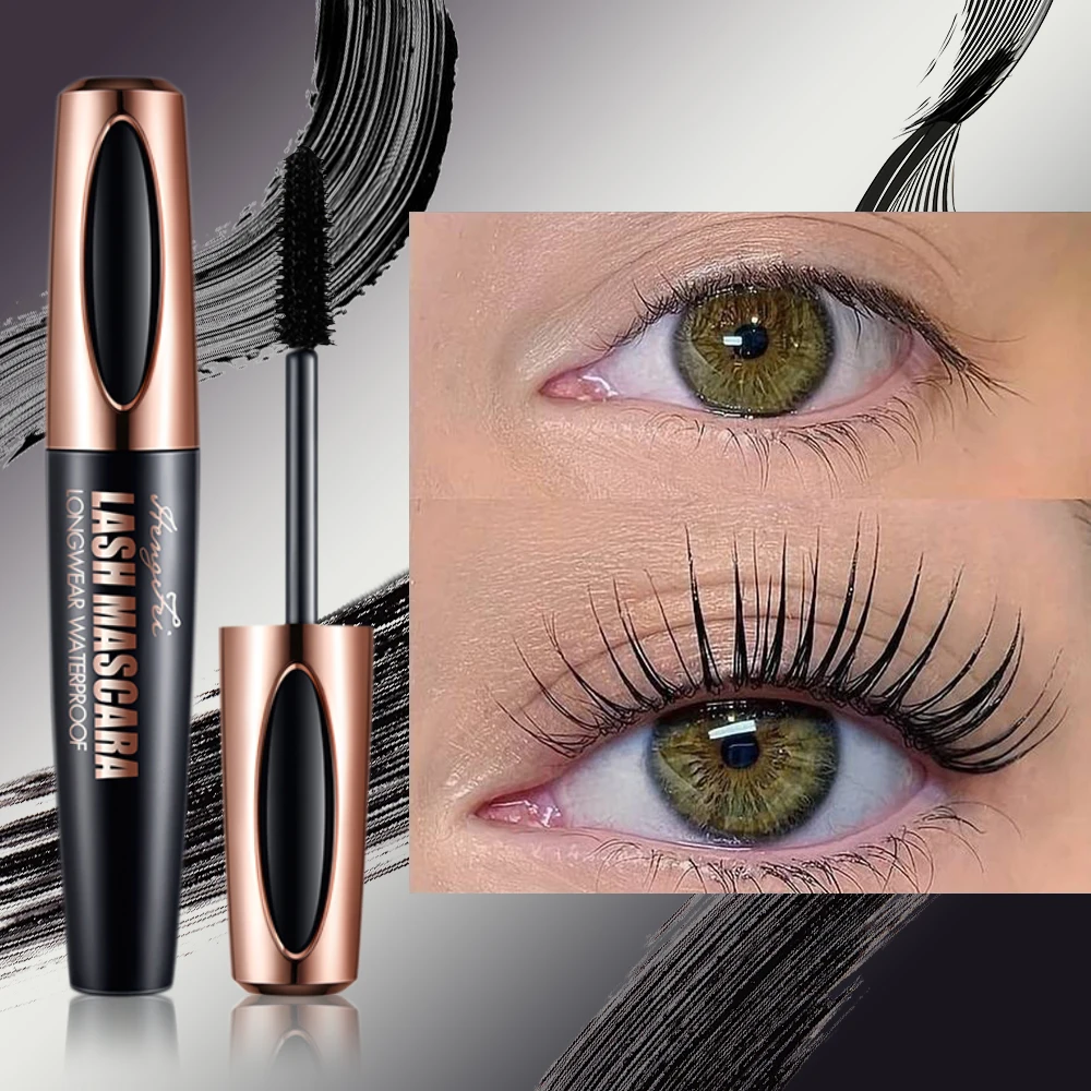 Waterproof, thick and curling mascara firmly fixes the eyelashes, making them look like your own natural eyelashes and enlarging