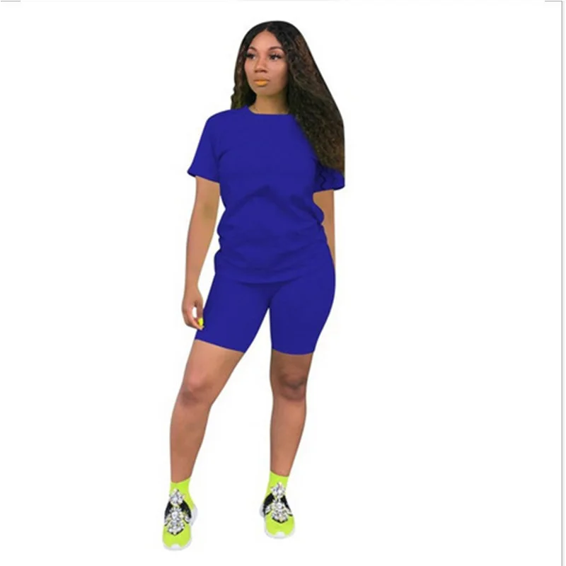 2024 Women Sets Summer Outfit Sportswear Two Piece O-Neck Short Sleeve Tee Gym Tracksuit Jogging Tshirts  Casual Style