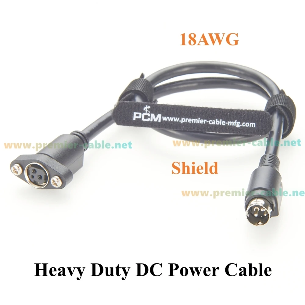 Power DIN 3 Pin Male to Female Extension Cable Screw Flange Panel Mount DC Power Cable Compatible Kycon KPJX-PM-3S for LED Light