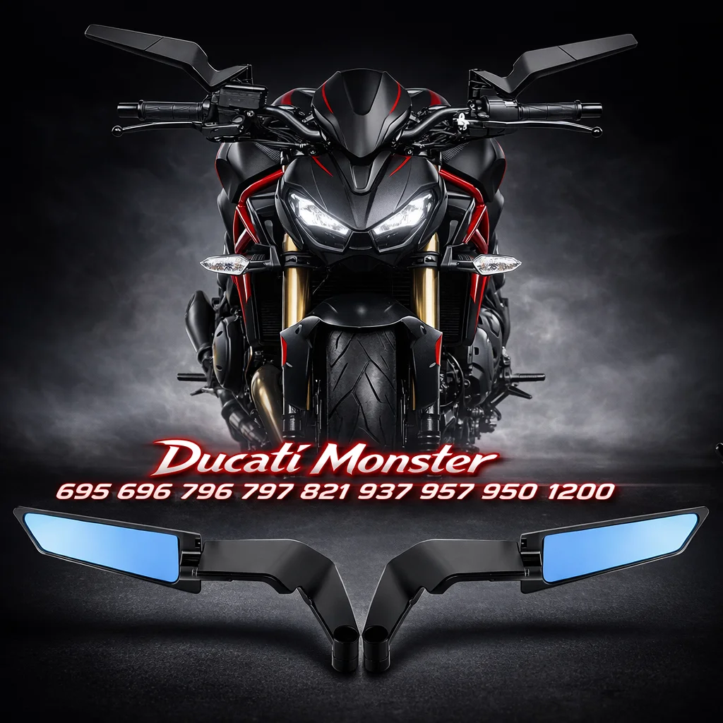 For Ducati Monster 695 696 796 797 821 937 950 1200 Motorcycle Mirror Kits Adjustable Mirrors Motorcycle Wing Mirrors