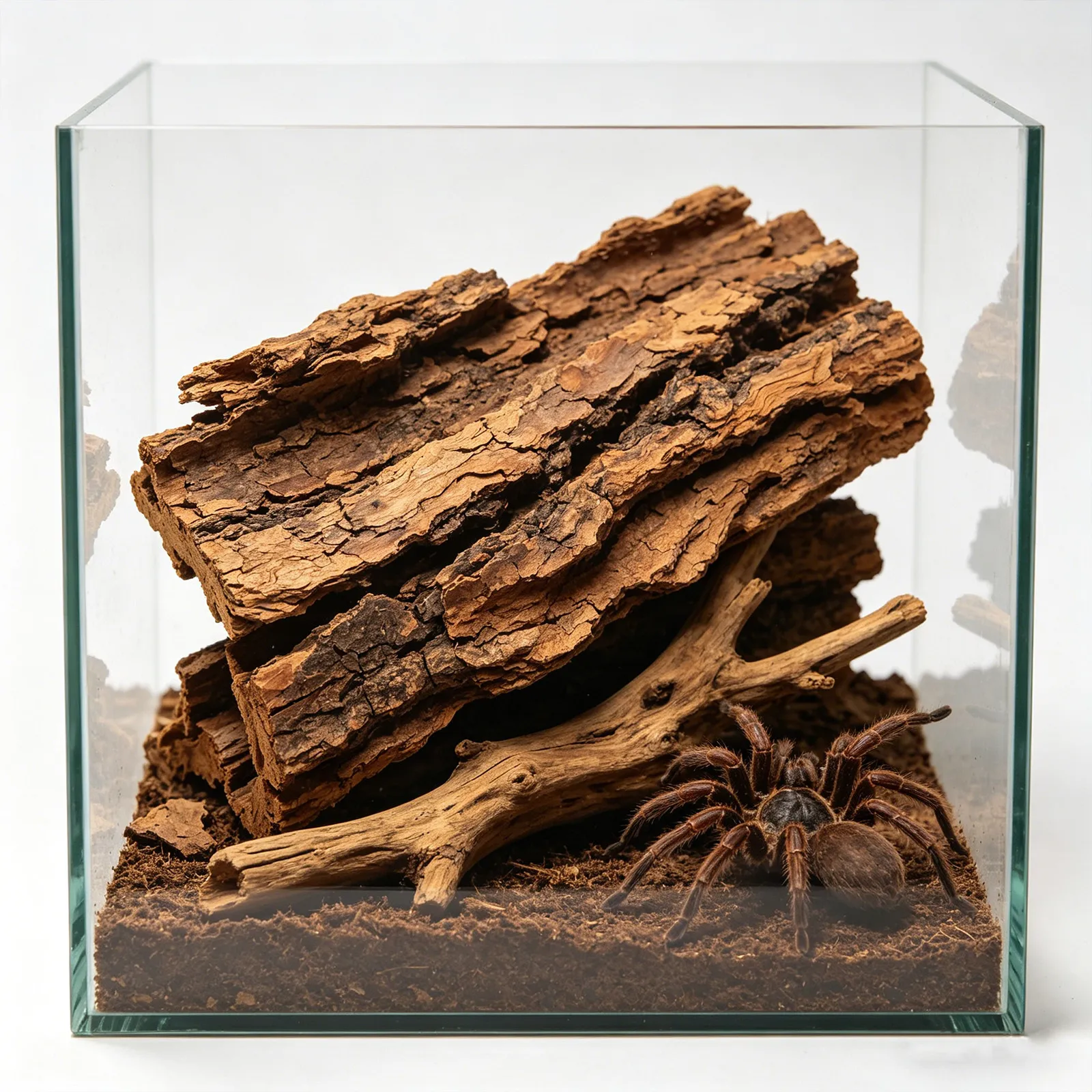 8Pcs Natural Cork Bark Reptile Hideouts Terrarium Bark Pieces Shelter for Lizards Turtles Snakes Decoration Reptile Hideout Log