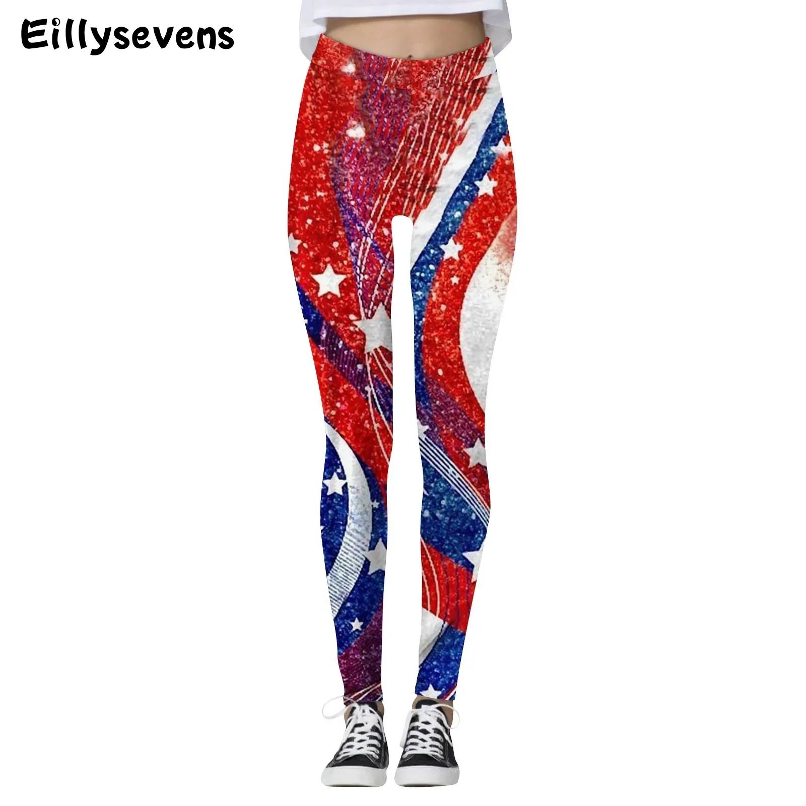 Women's yoga Pilate pant Independence Day Butt Lifting Booty Sportwear slimfit Casual Fashion Print Stretch sports leggings traf