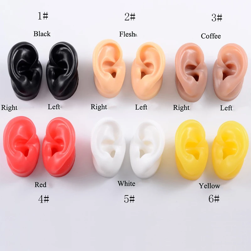 

1Pair Soft Silicone 1:1 Ear Model Practice Tools Earring Piercings Body Parts Jewelry Display Teaching Tool Accessories Piercing