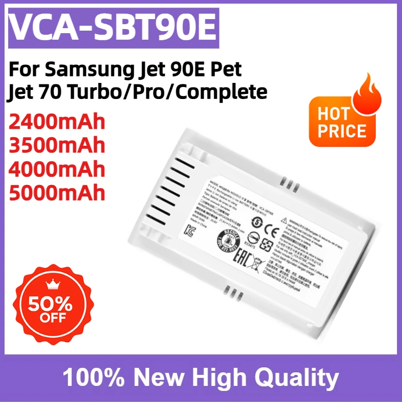 21.6V VCA‑SBT90E Replacement Vacuum Cleaner Battery for Samsung Jet 90E Pet Jet 70 Turbo/Pro/Complete Cordless Stick Vacuum
