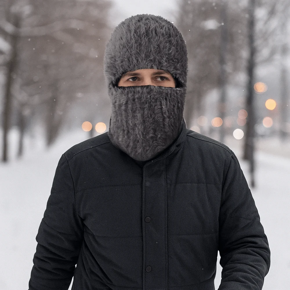 

Casual Thickened Winter Balaclavas Cap Windproof Earflap Full Face Pullover Cap Neck Warmer Soft Ski Knitted Mask Outdoor