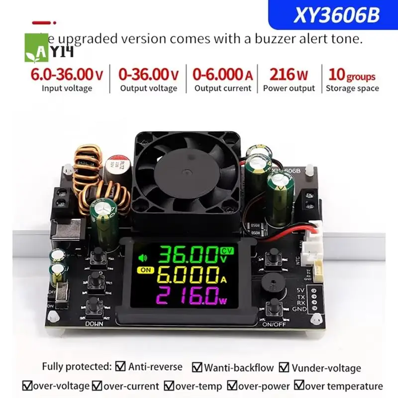 

AY14-XY3606B Регулируемый регулятор напряжения, 216 Вт, источник питания + ИК-комплект, понижающий преобразователь постоянного тока, понижающий модуль напряжения/тока