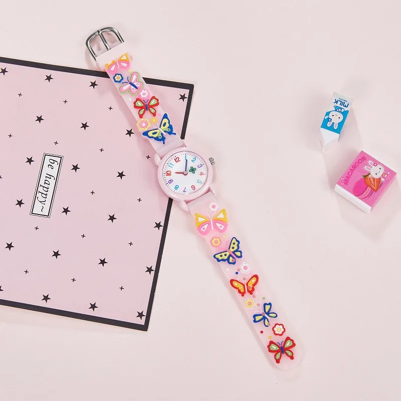 جديد الأطفال الساعات سيليكون الزهور الكوارتز لطيف ساعة اليد هدية عيد ميلاد طفل فتاة صبي دراسة الوقت فتاة ووتش