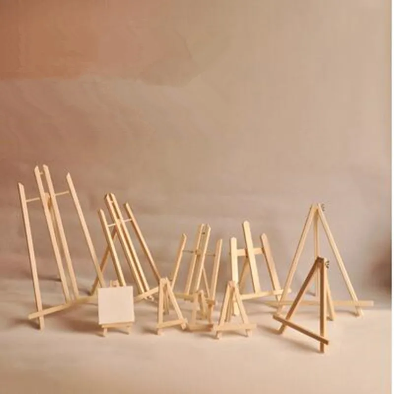 Mini Easel Canvas Drawing Set para Artistas, DIY Painting Craft, Small Table Easel Gift, Desktop Display Stand, 2pcs
