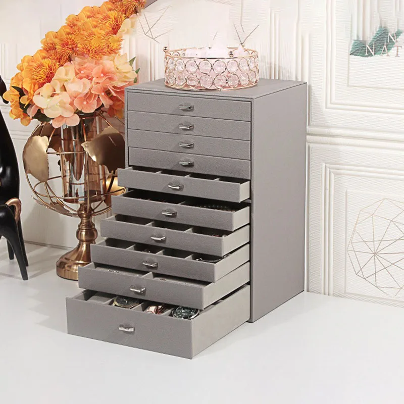 Big Size Jewelry Box Drawer Ring Necklace Bracelet Jewelry Boxes Organizer Earrings Tray Display Accessories Separator Storage