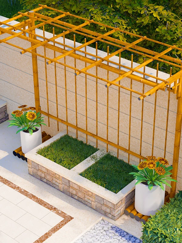 Fuzhu County Unilateral Single Arm Aluminum Alloy Bamboo Pattern Climbing Vine Trellis Flower Stand Grape Shelf Outdoor Courtyar