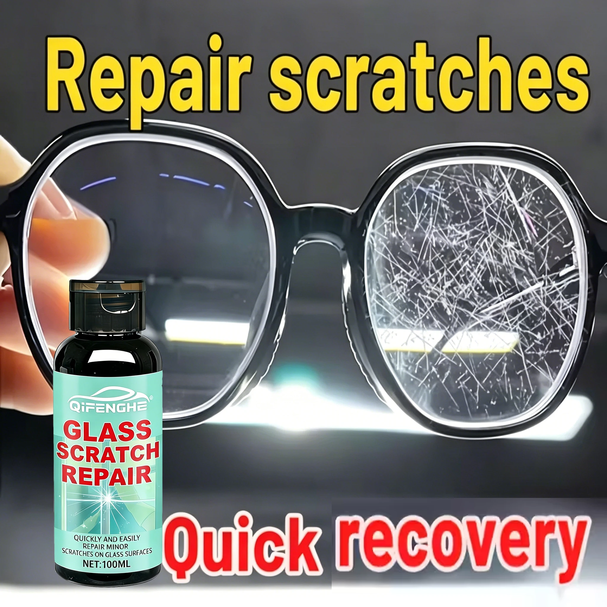 Multi-Purpose Glass Repair Compound, Polish Scratched Eyeglass Lenses, Glasses & Household Glass