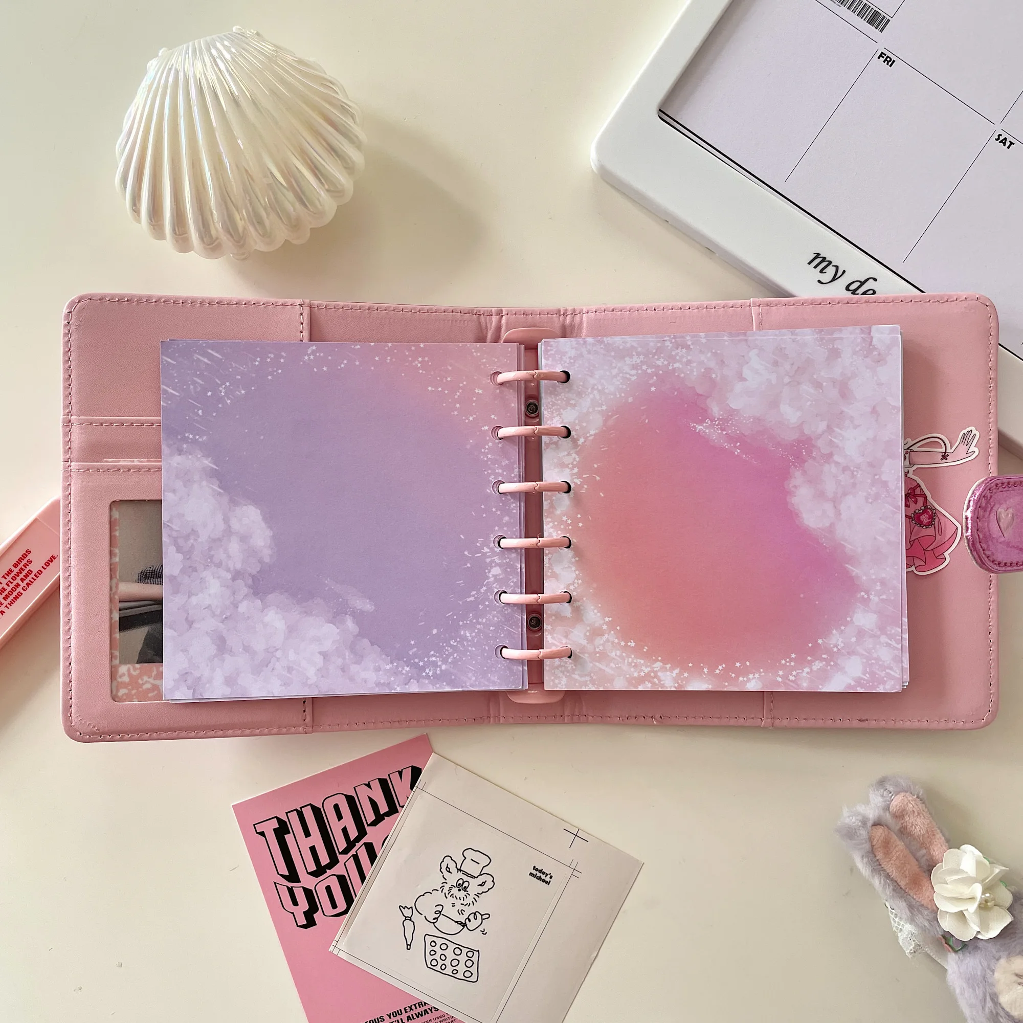 MINKYS Neue Platz Laser Bling PU Leder Photocards Sammeln Buch Binder Notebook Abdeckung Tagebuch Agenda Planer Schreibwaren – Detail 4