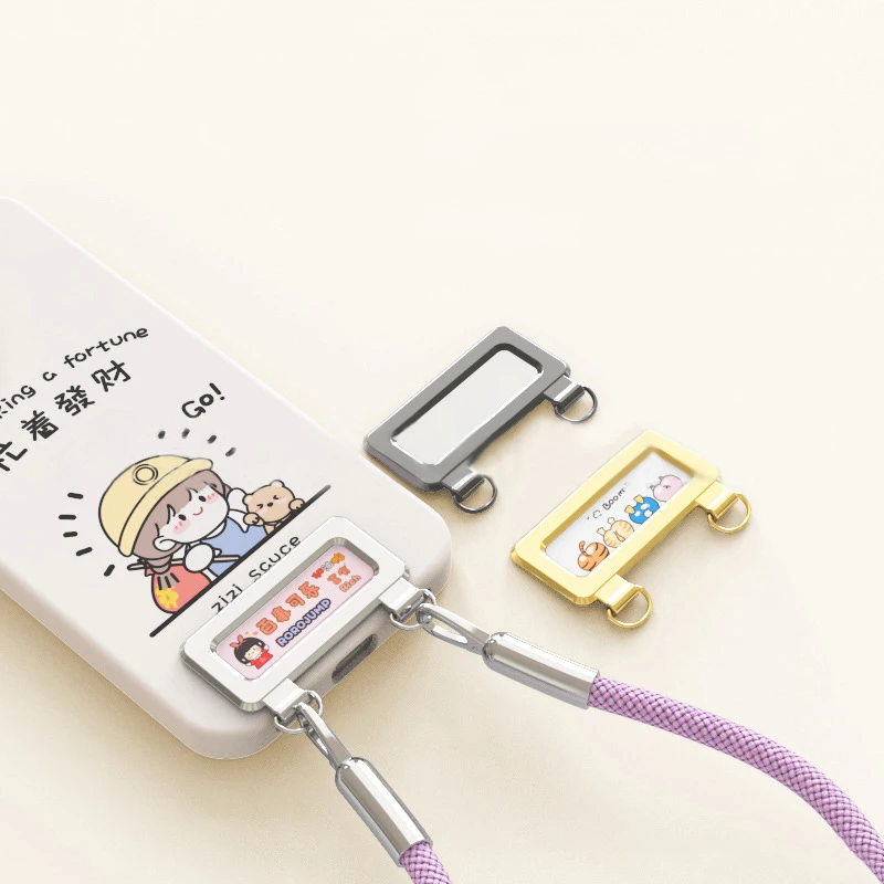 

0.3MM Sturdy Metal Cellphone Tether Tab 360 Degree Rotation Phone Hanging Strap Gasket Replacement Phone Lanyard Patch Clip