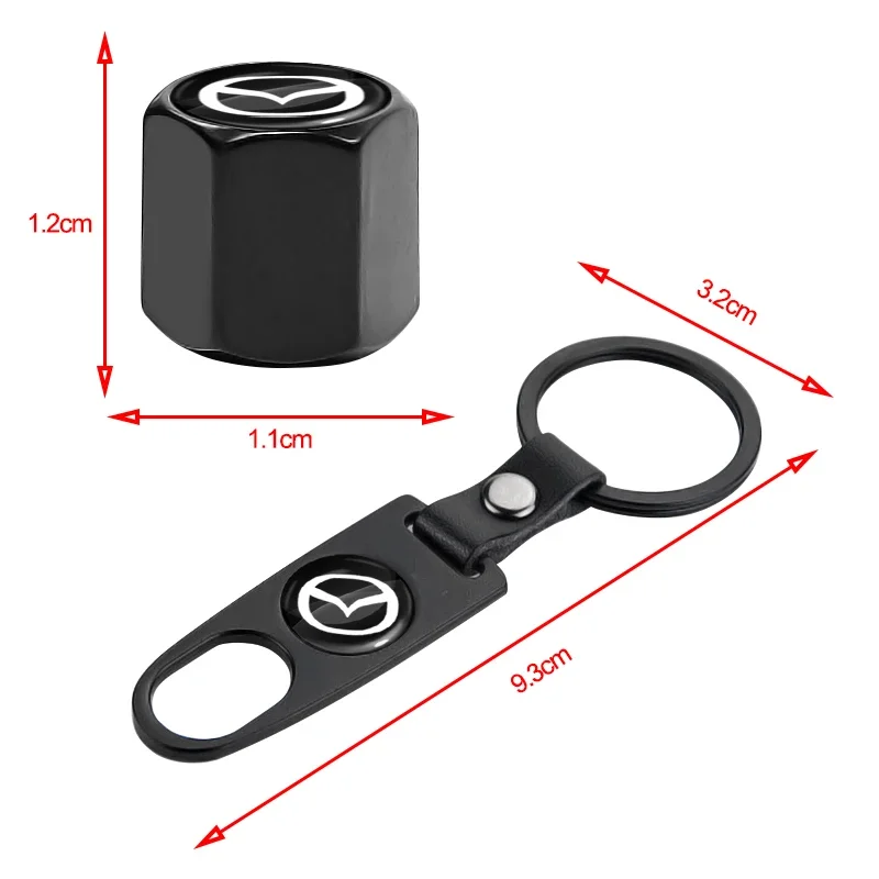 New Car Keychain Tire Valve Cap Car Styling Accessories For Mazda 2 3 6 CX-3 CX-5 CX-8 MX-30 MX-5 BT-50 ATENZA ATENZA R360