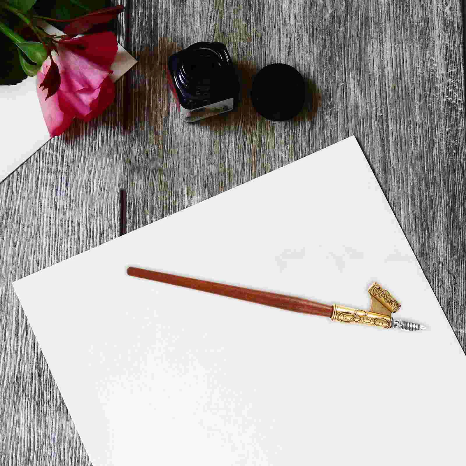 Calligraphy Pen Wooden Dip Highlighter Stainless Steel Stationery Multi-function