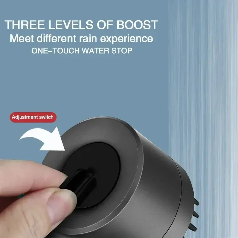 High Pressurized Filter Shower Head 3-mode Adjustable Spray with Massage Brush Rain Faucet Bathroom Accessories image 6