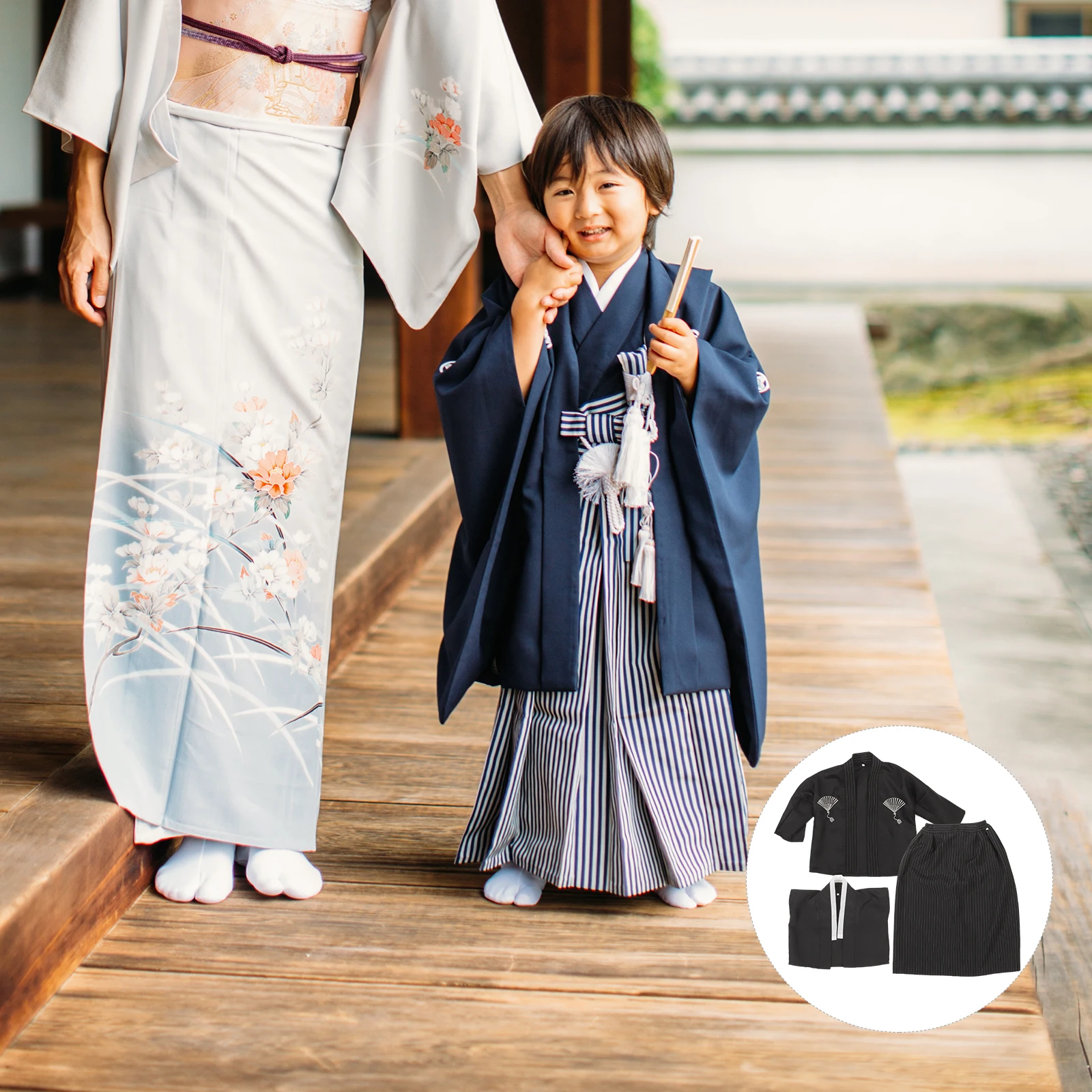 

Traditional Japanese Kimono for Kids Boys 130cm Black Summer Festival Party Wear Kids Kimono Costume Traditional Clothing Soft