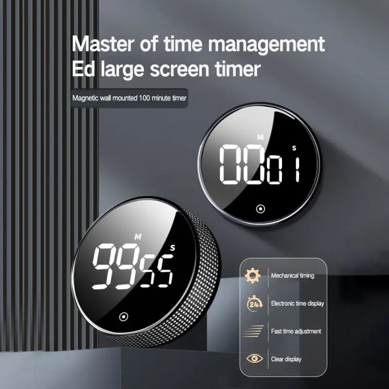 Kitchen Timer Magnetic Digital Timer Manual Countdown Alarm Clock Mechanical Cooking Timer Shower Study Stopwatch
