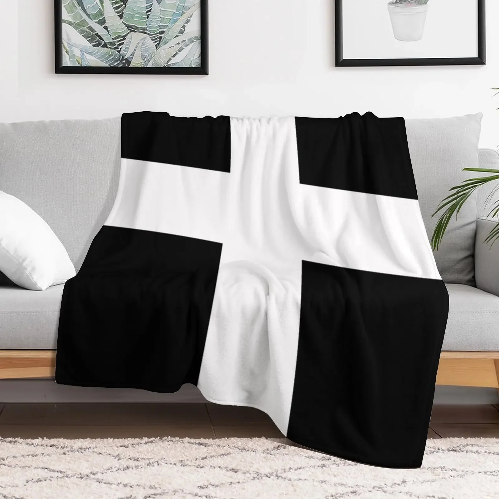 Cornwall flag Throw Blanket Faux Fur Soft Warm Blanket for Bed
