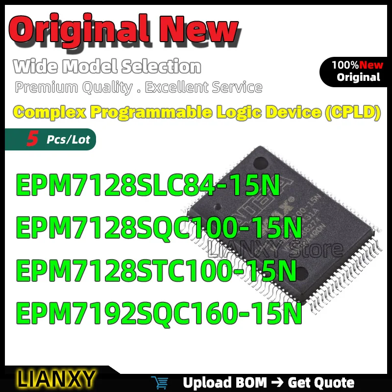 5pcs PLCC-84 EPM7128SLC84-15N EPM7128SQC100-15N EPM7128STC100-15N EPM7192SQC160-15N Complex Programmable Logic Device (CPLD) New