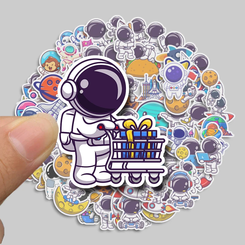 83pcs Cute Astronaut A Graffiti Stickers Children\'s Diy Stationery Computer Stickers Student Stationery