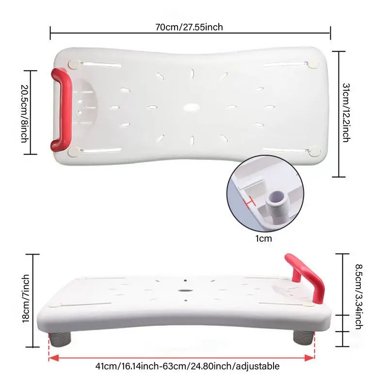 Bath Board For Tub Bathtub Shower Board Seats Bath Sitting Board With Rounded Corners For Disabled People The Elderly People