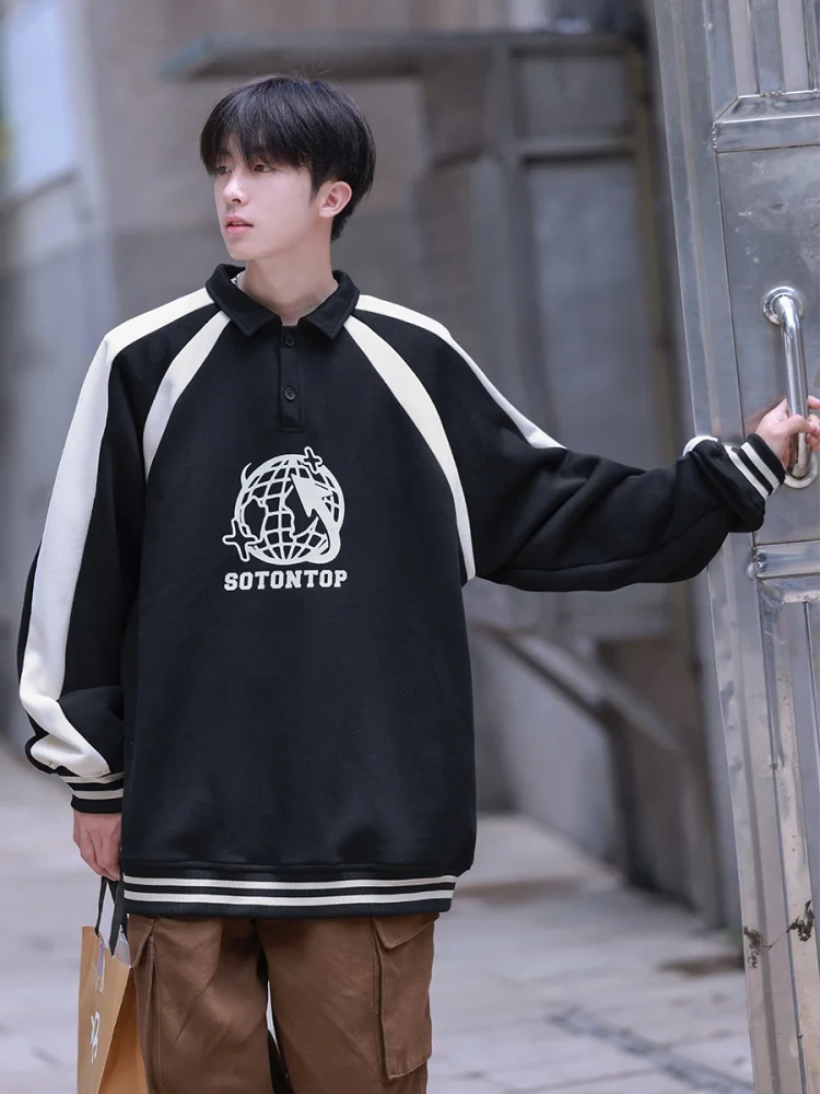 

Модная толстовка с буквенным принтом для мальчиков-подростков, весенне-осенняя свободная повседневная спортивная куртка с капюшоном, стандартной длины рукавов