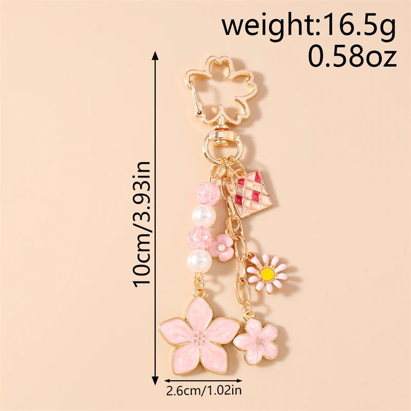 Modischer Bunter Blumen-Schlüsselanhänger für Autoschlüssel, Souvenir-Geschenke für Frauen und Männer, Handtaschen-Anhänger, Schlüsselringe, DIY-Schmuckzubehör – Detail 13