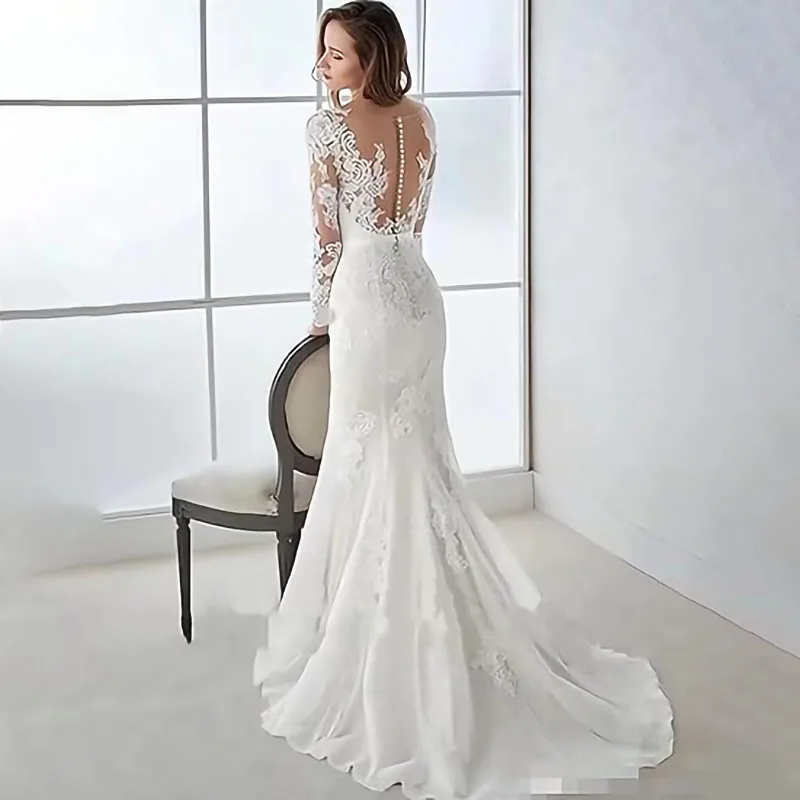 Fair Lady Wedding Dresses for Bride 2024 V Neck Beaded Straps Lace Appliques Bridal Gown for Women