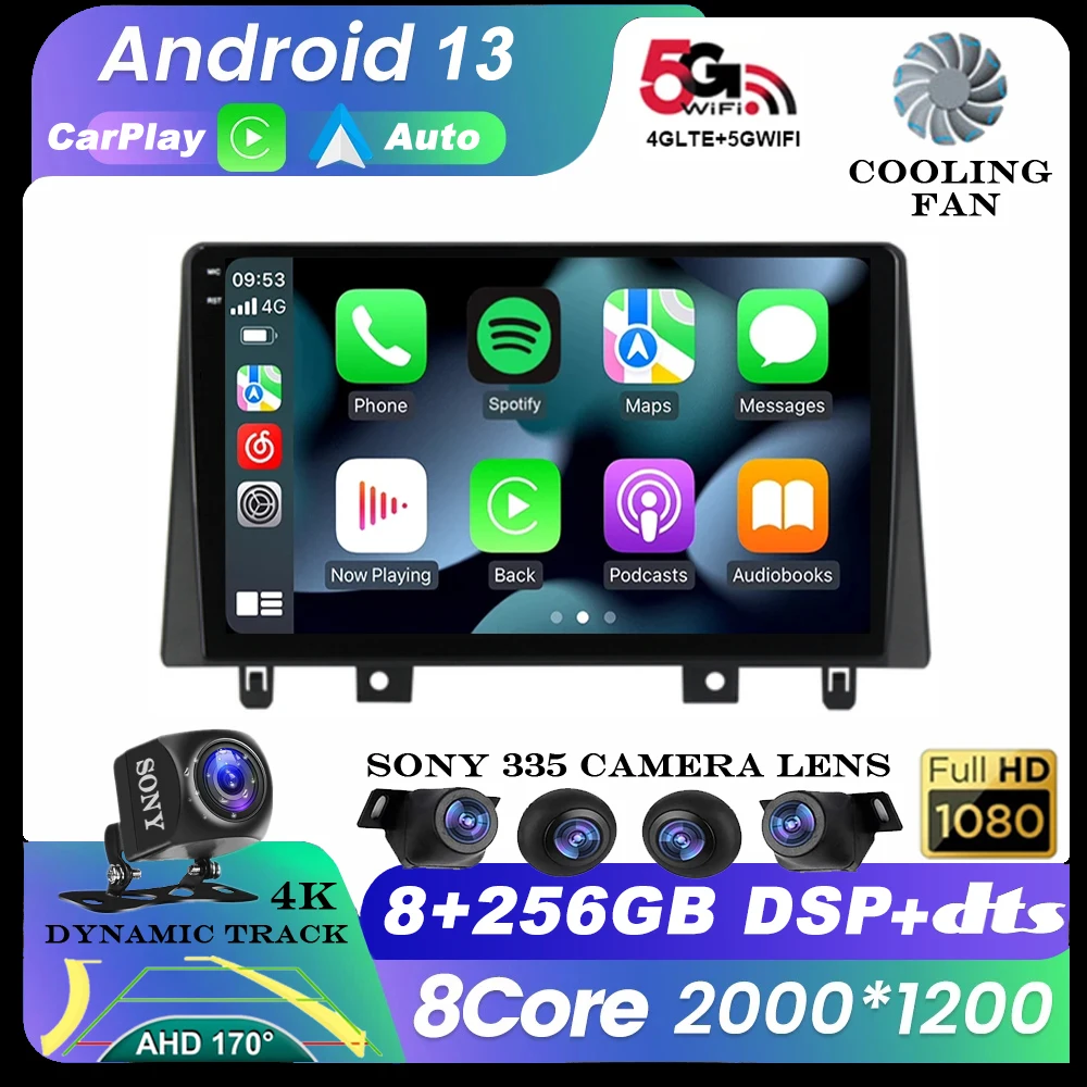 

Android 13 Carplay For JAC Refine S3 2019 Car Radio Multimedia Video Player GPS Navigation BT Car Stereo Audio Recorder DVD 2din