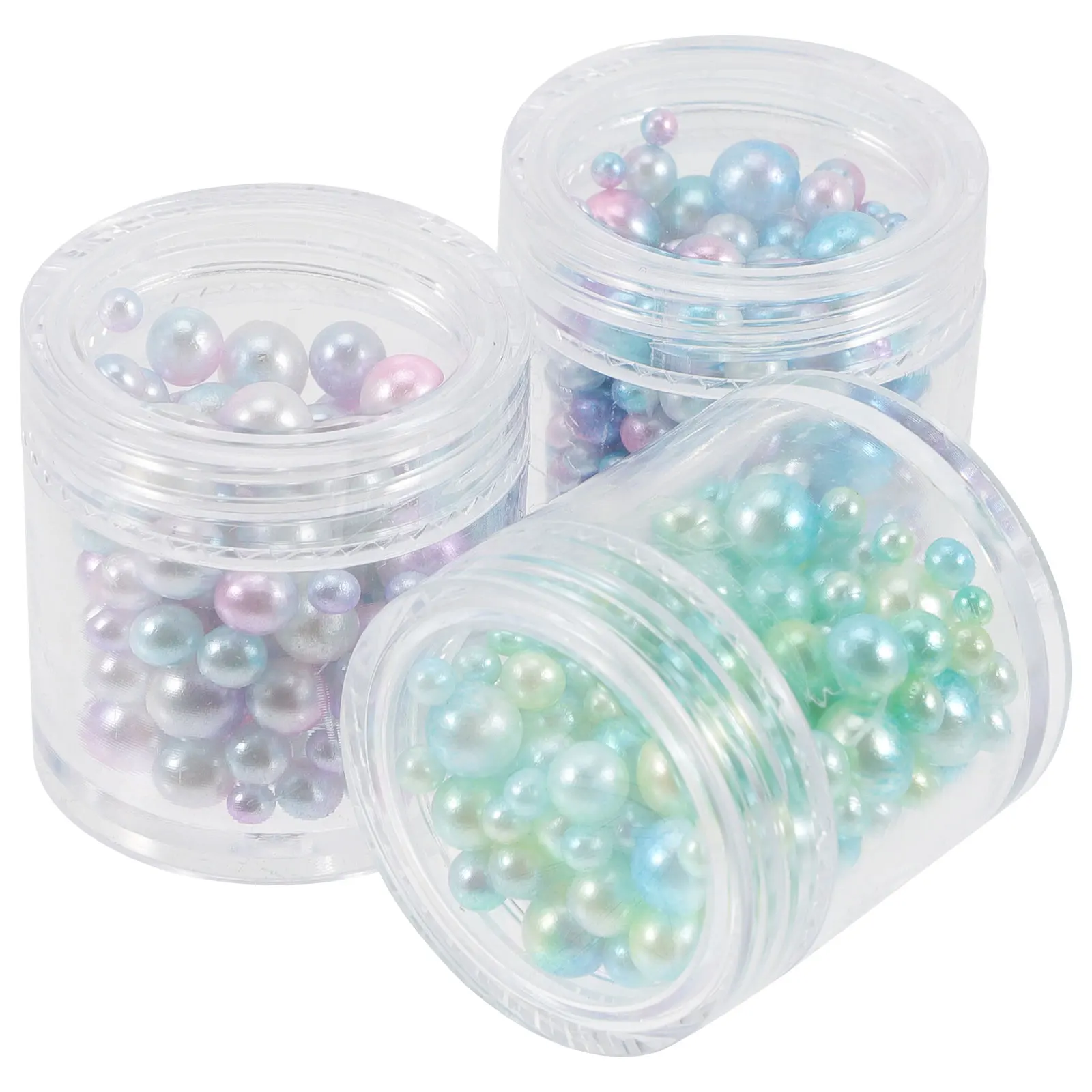 3 Boxen künstliche schwimmende glatte Perlen ohne Loch simulierte Perlen Vase Dekor Handwerk Füllstoff DIY Make-up Pinsel Halter Kunstperle
